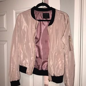 Rose gold bomber jacket